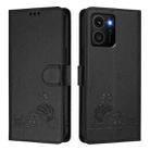 For HMD Skyline Cat Rat Embossed RFID Leather Phone Case with Lanyard(Black) - 2