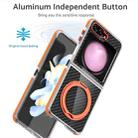 For Samsung Galaxy Z Flip5 Dual-Color Carbon Fiber 360 Rotating Holder Phone Case(Orange) - 3