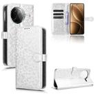 For Redmi K80 / K80 Pro Honeycomb Dot Texture Leather Phone Case(Silver) - 1