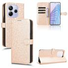 For Redmi Note 14 4G 163.25mm Honeycomb Dot Texture Leather Phone Case(Gold) - 1