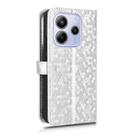 For Redmi Note 14 4G 163.25mm Honeycomb Dot Texture Leather Phone Case(Silver) - 3