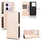 For Xiaomi Poco M7 Pro 5G / Redmi Note 14 5G Honeycomb Dot Texture Leather Phone Case(Gold) - 1