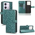 For Xiaomi Poco M7 Pro 5G / Redmi Note 14 5G Honeycomb Dot Texture Leather Phone Case(Green) - 1