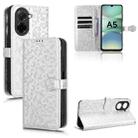 For Redmi A5 4G 171.7mm / Xiaomi Poco C71 Honeycomb Dot Texture Leather Phone Case(Silver) - 1