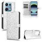 For Redmi Note 14S Honeycomb Dot Texture Leather Phone Case(Silver) - 1