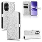 For Redmi Turbo 4 Pro 5G Honeycomb Dot Texture Leather Phone Case(Silver) - 1