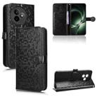 For Redmi K80 Ultra Honeycomb Dot Texture Leather Phone Case(Black) - 1