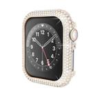 For Apple Watch Series 6 / 5 / 4 / SE 44mm Hollowed Diamond Metal Watch Case(Rose Gold) - 1