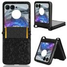 For Motorola Razr 50 Honeycomb Dot Texture Card Slot Leather Phone Case(Black) - 1