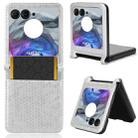 For Motorola Razr 50 Honeycomb Dot Texture Card Slot Leather Phone Case(Silver) - 1