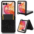 For Motorola Razr 50 Ultra Honeycomb Dot Texture Card Slot Leather Phone Case(Black) - 1