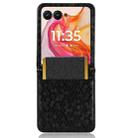 For Motorola Razr 50 Ultra Honeycomb Dot Texture Card Slot Leather Phone Case(Black) - 3