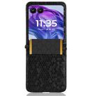 For Motorola Razr 60 Honeycomb Dot Texture Card Slot Leather Phone Case(Black) - 2