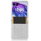 For Motorola Razr 60 Honeycomb Dot Texture Card Slot Leather Phone Case(Silver) - 2