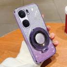 For vivo iQOO Neo9 Plated Gradient Glitter Round Holder TPU Phone Case(Purple) - 1