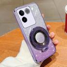 For vivo S17e Plated Gradient Glitter Round Holder TPU Phone Case(Purple) - 1