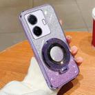 For vivo S15e / T1 Pro Plated Gradient Glitter Round Holder TPU Phone Case(Purple) - 1