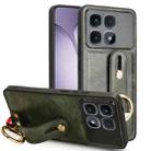 For Redmi K70 Ultra Wristband Leather Back Phone Case(Green) - 1