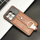 For Redmi K70 Ultra Wristband Leather Back Phone Case(Brown) - 2