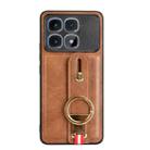 For Redmi K70 Ultra Wristband Leather Back Phone Case(Brown) - 3