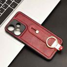 For Redmi 13 4G / Note 13R Wristband Leather Back Phone Case(Red) - 2