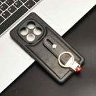 For Redmi Note 14 Pro 5G Wristband Leather Back Phone Case(Black) - 2