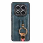 For Redmi Note 14 Pro 5G Wristband Leather Back Phone Case(Blue) - 3