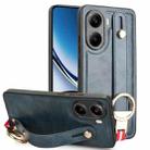 For Redmi Turbo 4 Wristband Leather Back Phone Case(Blue) - 1