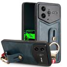 For Redmi K80 Pro Champion Edition Wristband Leather Back Phone Case(Blue) - 1