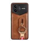 For Redmi K80 Pro Champion Edition Wristband Leather Back Phone Case(Brown) - 2
