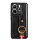 For Redmi Note 14 4G 163.25mm Wristband Leather Back Phone Case(Black) - 2
