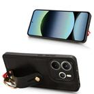 For Redmi Note 14 4G 163.25mm Wristband Leather Back Phone Case(Black) - 3