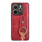 For Redmi Note 14 4G 163.25mm Wristband Leather Back Phone Case(Red) - 2
