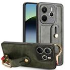 For Redmi Note 14 4G 163.25mm Wristband Leather Back Phone Case(Green) - 1