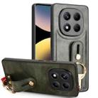 For Redmi Note 14 Pro 4G Wristband Leather Back Phone Case(Green) - 1