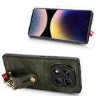 For Redmi Note 14 Pro 4G Wristband Leather Back Phone Case(Green) - 3