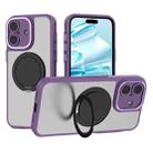 For iPhone 16 Plus Bodyguard Rotating Bracket MagSafe Phone Case(Purple) - 1