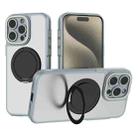 For iPhone 15 Pro Bodyguard Rotating Bracket MagSafe Phone Case(Grey) - 1