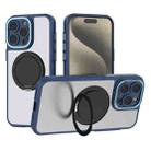 For iPhone 15 Pro Bodyguard Rotating Bracket MagSafe Phone Case(Blue) - 1