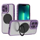 For iPhone 13 Pro Max Bodyguard Rotating Bracket MagSafe Phone Case(Purple) - 1