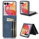 For Motorola Razr 50 Ultra Skin Feel Card Slot Leather Phone Case(Blue) - 1