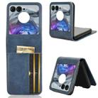 For Motorola Razr 50 Skin Feel Card Slot Leather Phone Case(Blue) - 1