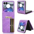 For Motorola Razr 50 Skin Feel Card Slot Leather Phone Case(Purple) - 1