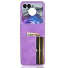 For Motorola Razr 50 Skin Feel Card Slot Leather Phone Case(Purple) - 3