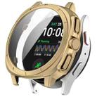 For Sansung Galaxy Watch 7 44mm PC + Tempered Film Integrated Watch Protective Case(Champagne Gold) - 1