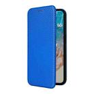 For Samsung Galaxy M35 Carbon Fiber Texture Flip Leather Phone Case(Blue) - 2