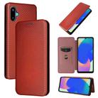 For Samsung Galaxy M06 5G / F06 5G Carbon Fiber Texture Flip Leather Phone Case(Brown) - 1