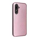 For Samsung Galaxy M56 5G Carbon Fiber Texture Flip Leather Phone Case(Pink) - 3