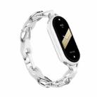 For Xiaomi Smart Band 9 Fashion Hollow Metal Leather Chain Watch Band(White) - 1