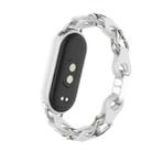 For Xiaomi Smart Band 9 Fashion Hollow Metal Leather Chain Watch Band(White) - 3